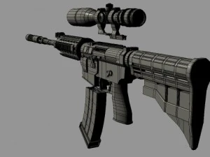 carabina m4a1 alcance acoplable modificado Modelo 3D
