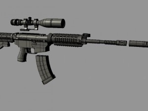 carbine m4a1 modified attachable scope 3D-Modell