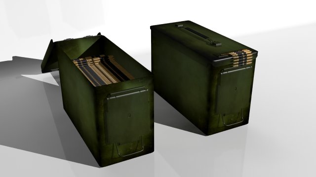 ammo box very detailed 3D Модель .c4d .max .obj .3ds .fbx .stl .blend 
