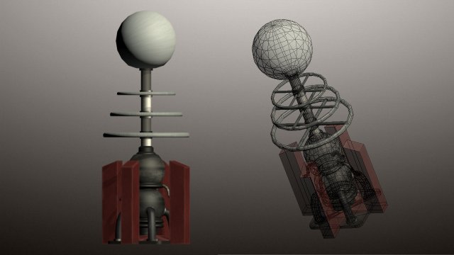 tesla coil tower 3D Модель .c4d .max .obj .3ds .fbx .stl .blend 