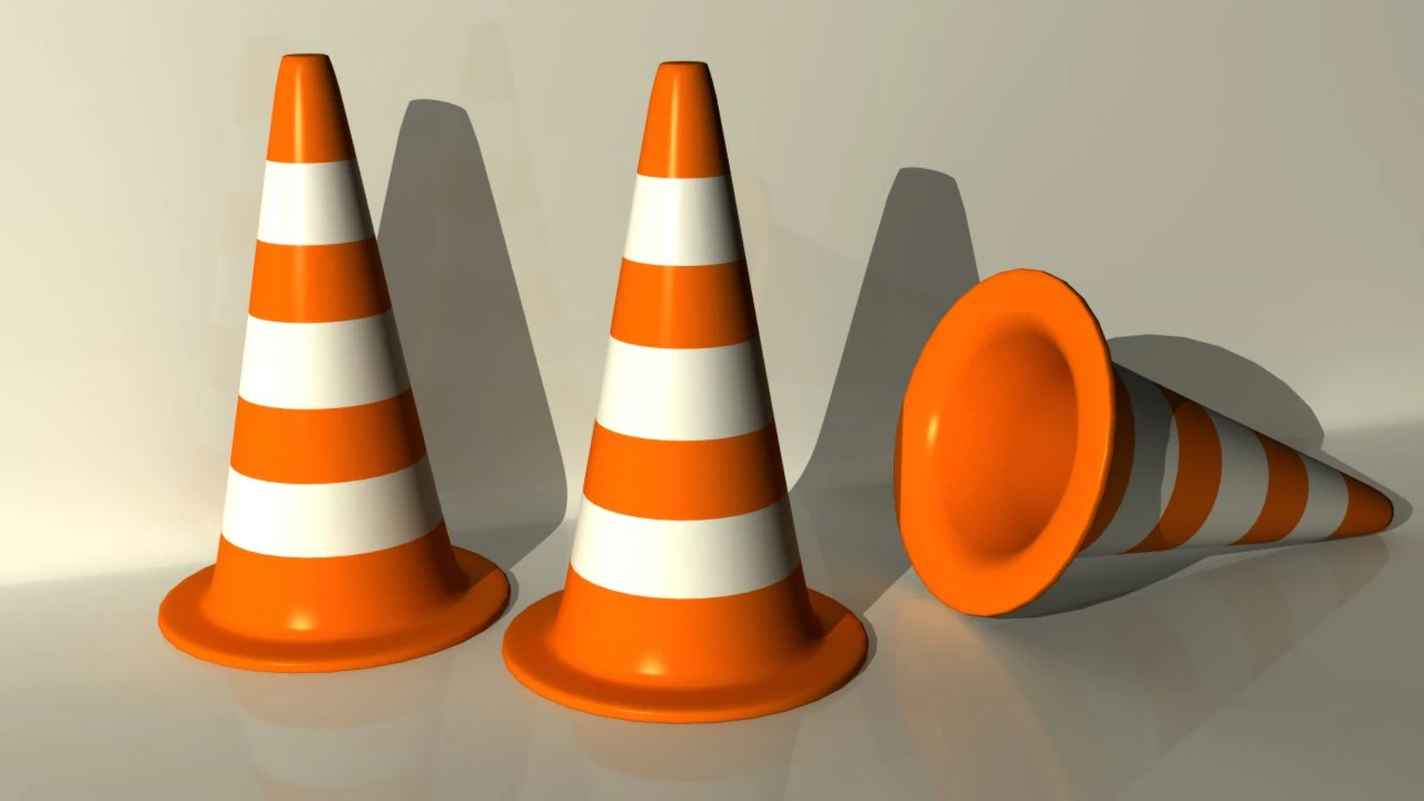 cone de tr&acirc;nsito Modelo 3D .c4d .max .obj .3ds .fbx .stl .blend 