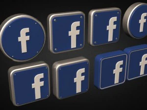 Facebook-Logo-Sammlung 3D Modell