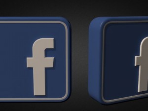 facebook logo collection Model 3D