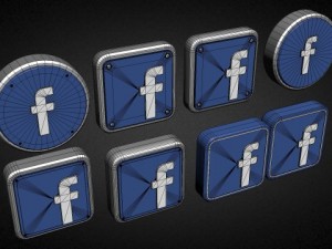 facebook logo collection Model 3D