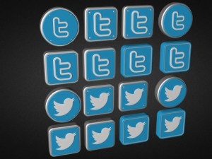 twitter logo collection 3D Model