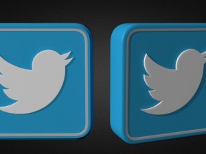 twitter logo collection 3D Model