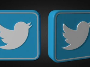 twitter logo collection 3D Model