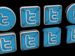 twitter logo collection 3D Model