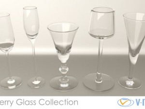 sherry glasses collection vray Modèle 3D