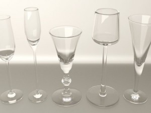 sherry glasses collection vray 3D-Modell