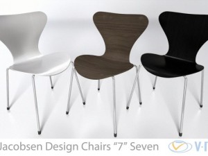 arne jacobsen 7 chair vray 3Dモデル