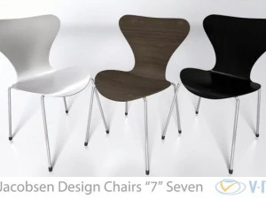 sedia arne jacobsen 7 vray Modello 3D