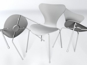 arne jacobsen 7 chair vray 3D Модель