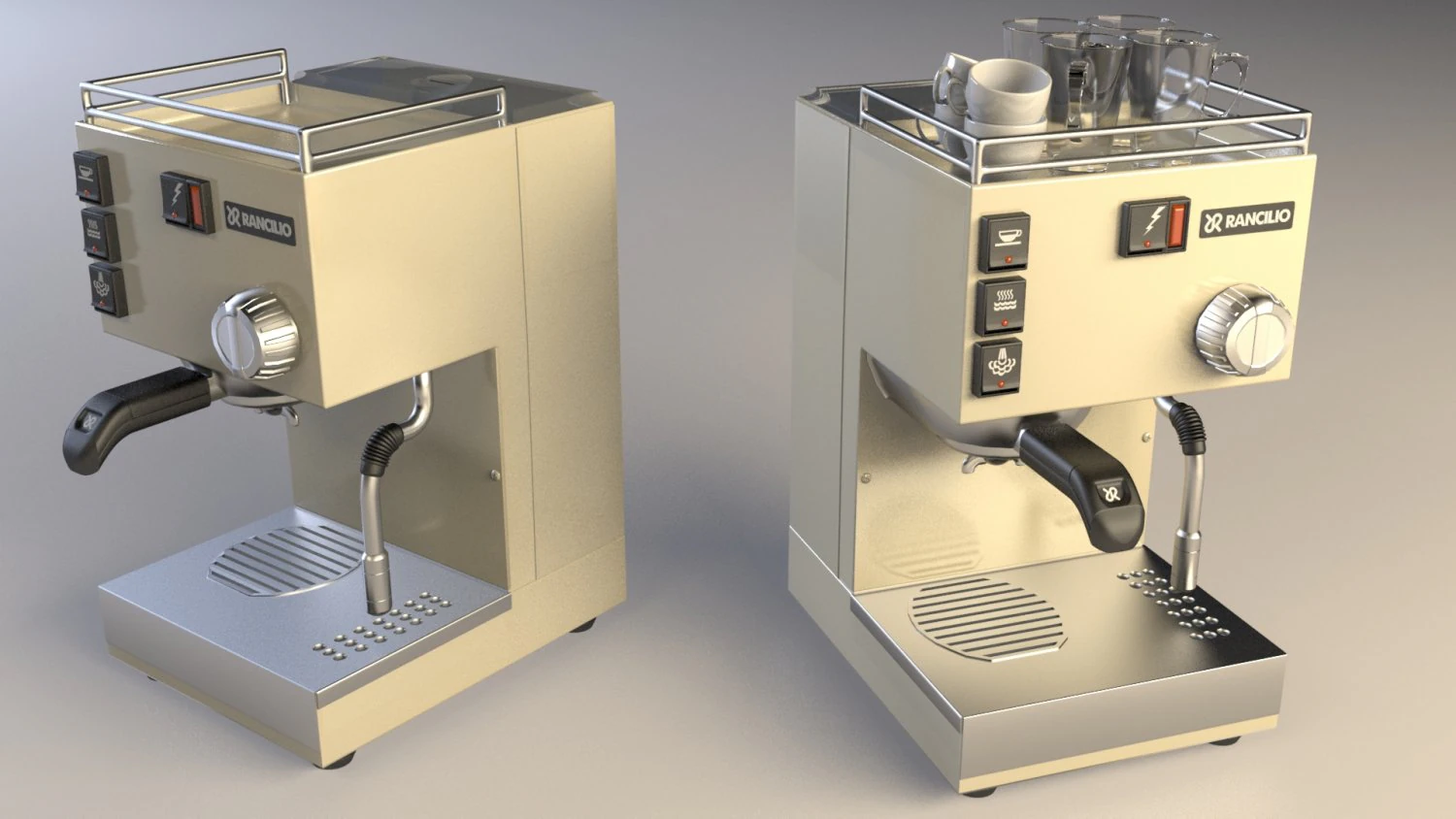 rancilio espresso machine retro 3D Model .c4d .max .obj .3ds .fbx .stl .blend 