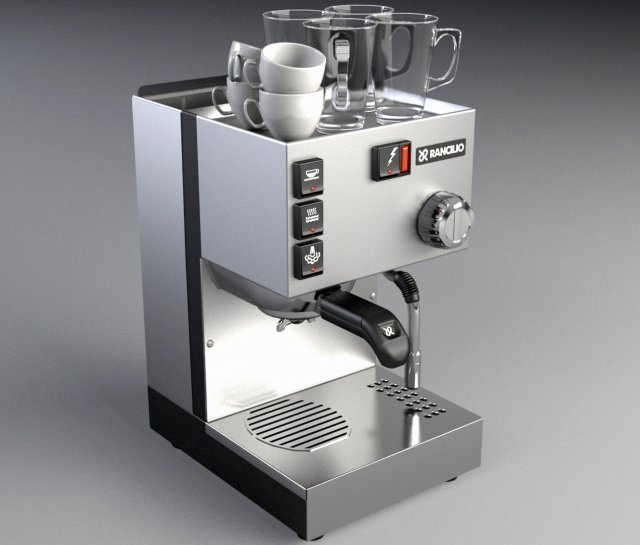rancilio original espresso machine Model 3D .c4d .max .obj .3ds .fbx .stl .blend 