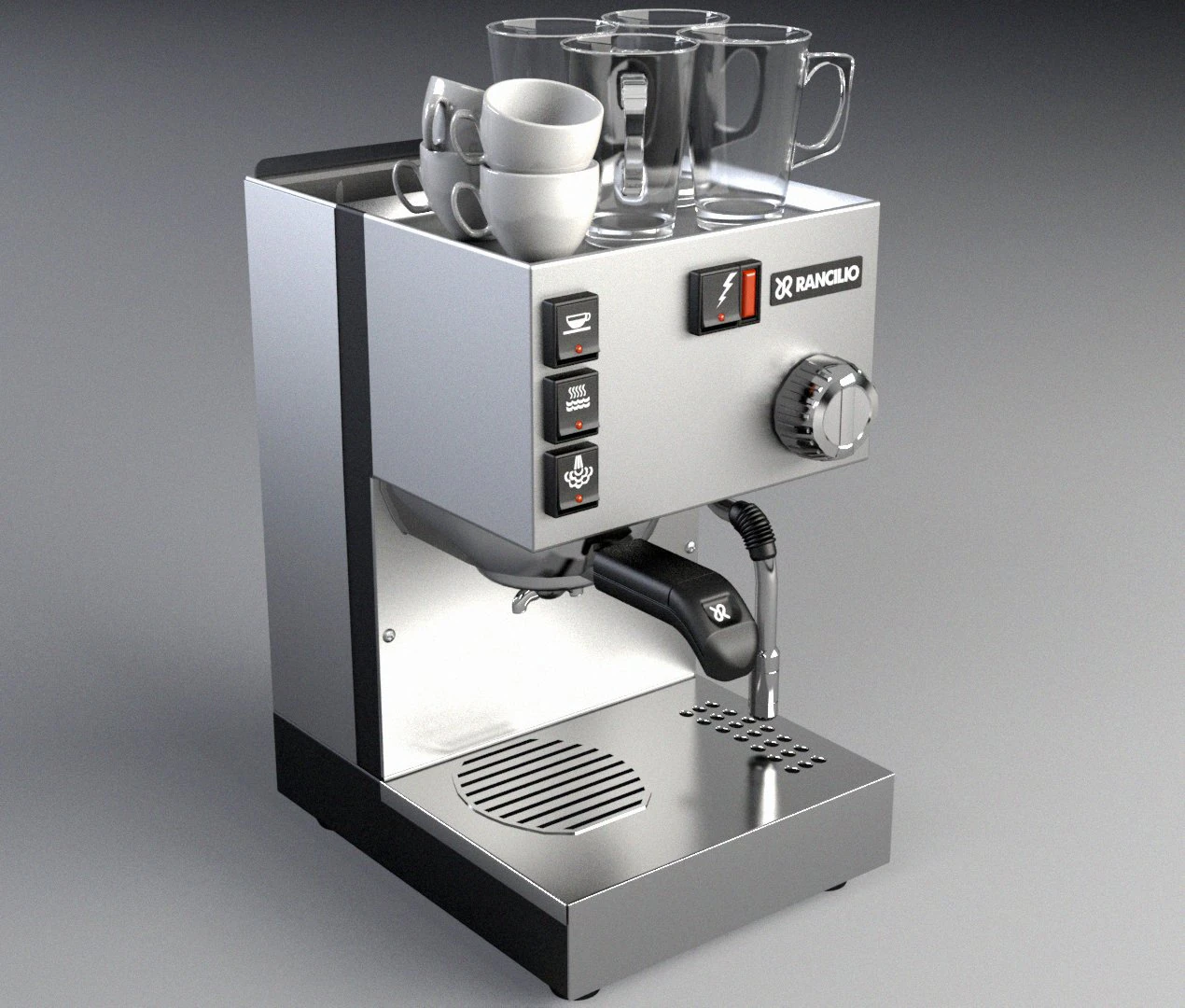 rancilio original espresso machine 3D Model .c4d .max .obj .3ds .fbx .stl .blend 
