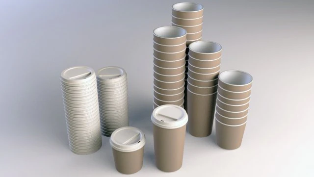 coffee cup take away vray 3D Model .c4d .max .obj .3ds .fbx .stl .blend 