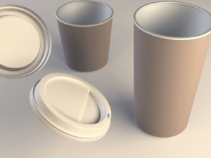 coffee cup take away vray 3D Model