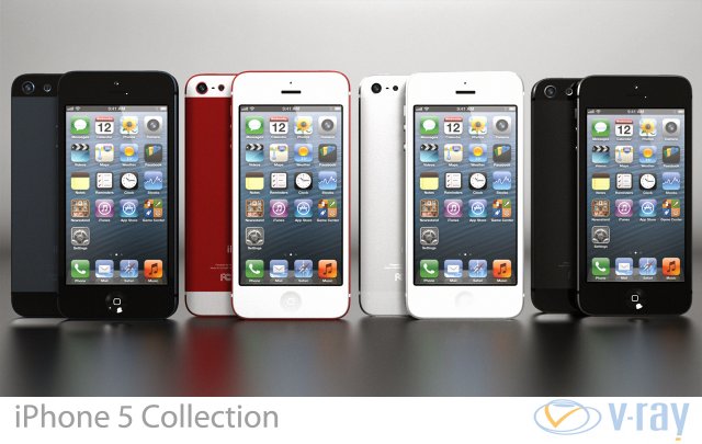 apple iphone 5 collection 3Dモデル .c4d .max .obj .3ds .fbx .stl .blend 