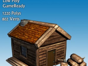 lumber jack hut low poly 3D मॉडल