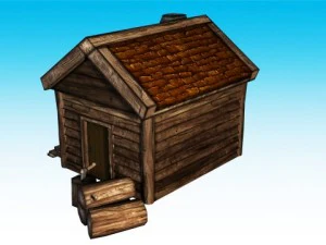 lumber jack hut low poly 3D Model