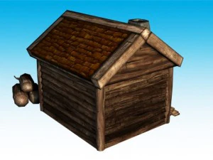 lumber jack hut low poly 3D Model