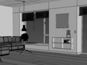 modern living room interior 001 Model 3D
