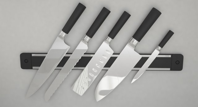 knife set 01 Modèle 3D .c4d .max .obj .3ds .fbx .stl .blend 