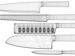 knife set 01 Modèle 3D