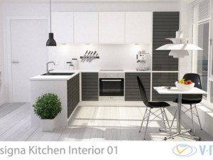 modern kitchen interior 001 3D Model