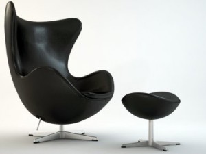 the egg chair  stool by arne jacobsen Modello 3D