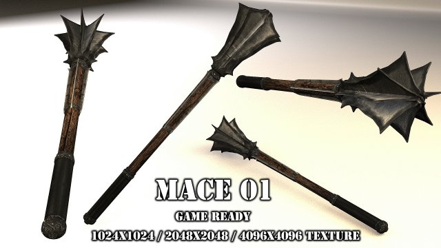 mace 01 3D 模型 .c4d .max .obj .3ds .fbx .stl .blend 