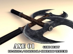 two handed axe 01 Modelo 3D