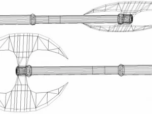 two handed axe 01 3D Model