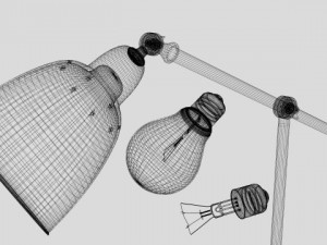 office desk lamp w bulb 3D Model