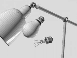 office desk lamp w bulb 3D Model