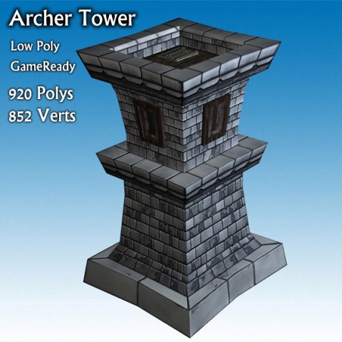 archer tower Modèle 3D .c4d .max .obj .3ds .fbx .stl .blend 