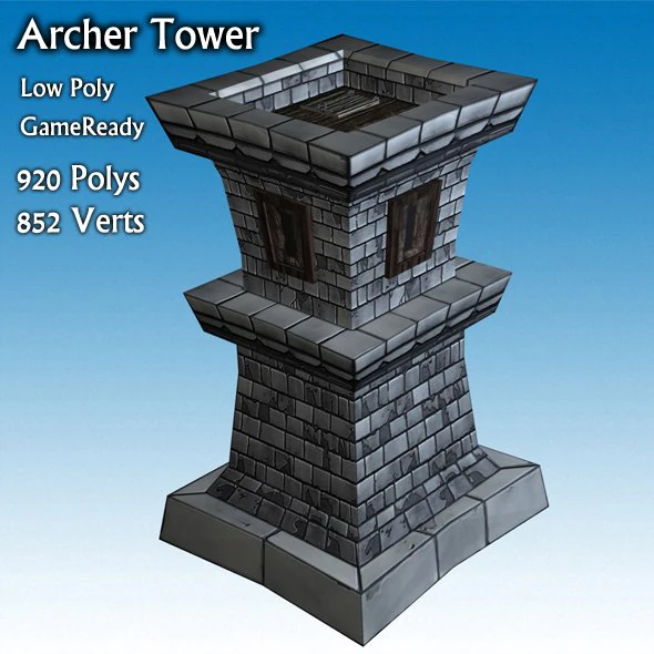 archer tower 3D Model .c4d .max .obj .3ds .fbx .stl .blend 