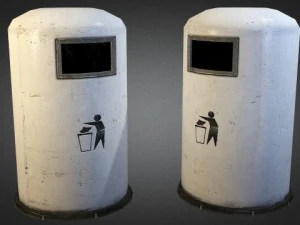 쓰레기통 01 3D 모델