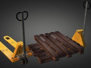 pallet truck and pallet 3D Model