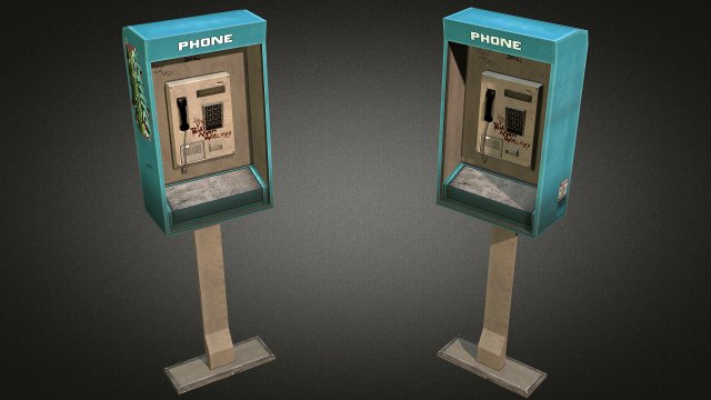 phonebooth 01 Model 3D .c4d .max .obj .3ds .fbx .stl .blend