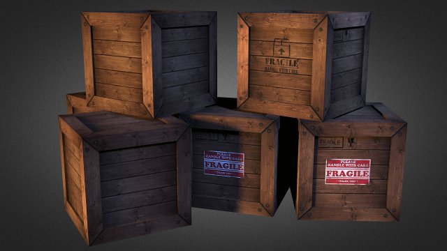 crates 01 Model 3D .c4d .max .obj .3ds .fbx .stl .blend 