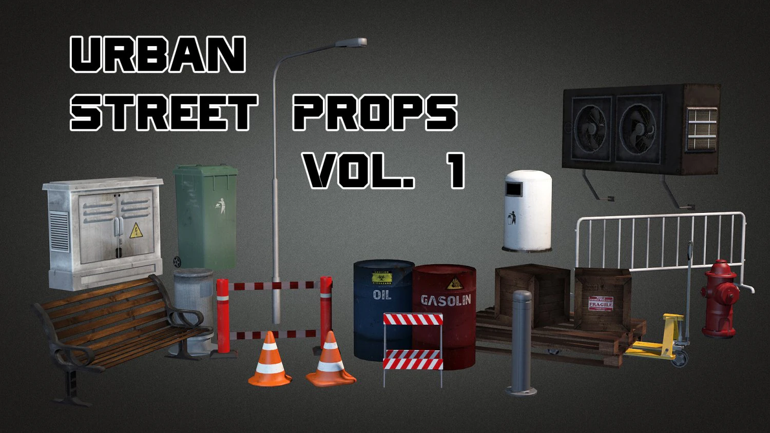 urban street props vol 1 3D Model .c4d .max .obj .3ds .fbx .stl .blend 