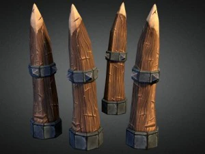 나무 스파이크 극 3D 모델