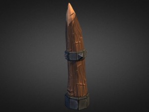 wooden spike pole Modelo 3D