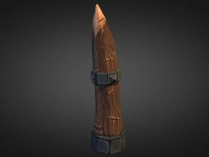 wooden spike pole 3D Model