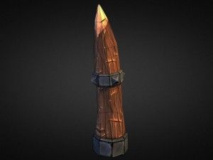 wooden spike pole Modelo 3D
