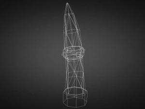 wooden spike pole 3D Model