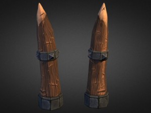 wooden spike pole Modelo 3D