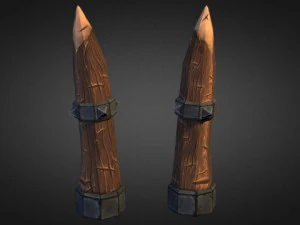 wooden spike pole 3D Model